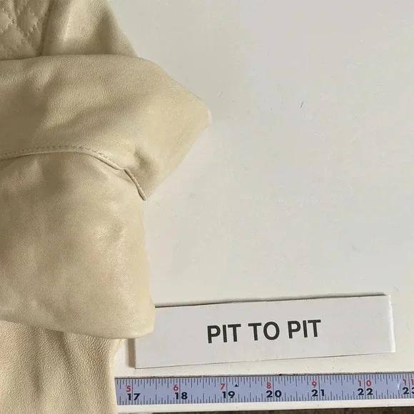 COLE HAAN Women's Jewel Neck Quilted Leather Jacket - Picture 11 of 14